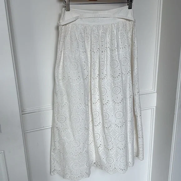 Ulla Johnson The Clarabella Maxi Eyelet Skirt Color Prestine White 100% Cotton 2